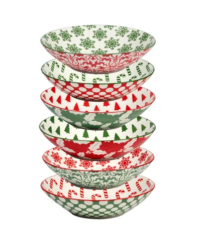 Certified International Winter Medley 40 oz Soup Bowls Set Of 6, Service For 6 In Multi