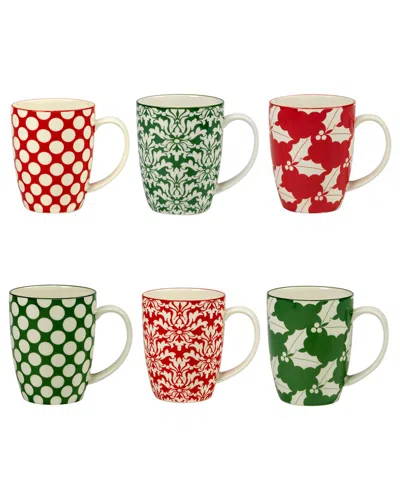Certified International Winter Medley 16 oz Mugs Set Of 6, Service For 6 In Multi