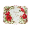 Certified International Winter's Medley Serving Platter In White