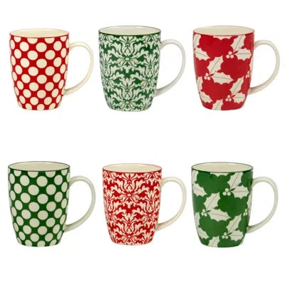Certified International Winter Medley Set Of 6 Mugs Asst In Multi