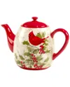 Certified International Winter's Medley Teapot In Multi
