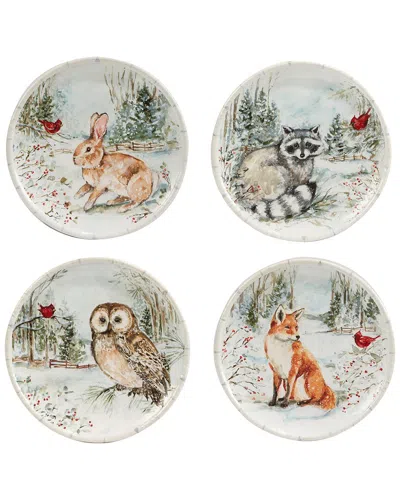 CERTIFIED INTERNATIONAL CERTIFIED INTERNATIONAL WINTER'S WALK SET OF 4 DESSERT PLATES