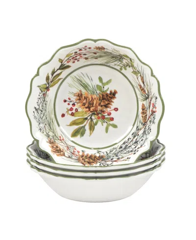 CERTIFIED INTERNATIONAL WINTERS FOREST ALL PURPOSE BOWLS, SET OF 4