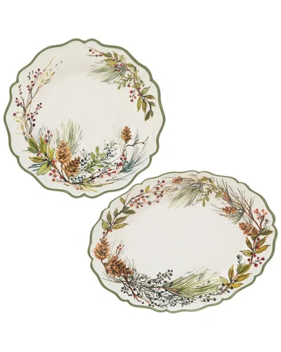 Certified International Winters Forest Melamine 2pc Platter Set