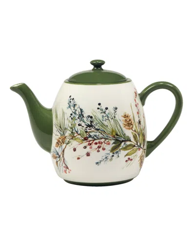 Certified International Winters Forest Teapot In Multi