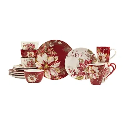 Certified International Winters Joy 16-pc. Earthenware Dinnerware Set In Red