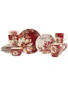 Certified International Winters Joy 16pc Dinnerware Set In Red