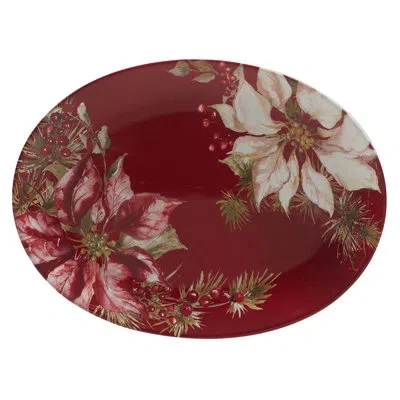 Certified International Winters Joy Oval Platter 16" X 12"