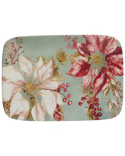 Certified International Winters Joy 14'' Rectangular Platter In Red