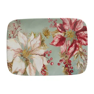 Certified International Winters Joy Serving Platter In Red