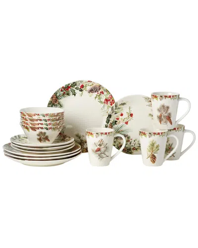 Certified International Woodland 16pc Dinnerware Set In White