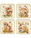 Certified International Woodland Critters Canape Plates, Set Of 4 In Micscellan