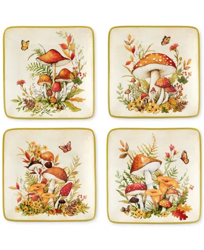 Certified International Woodland Critters Canape Plates, Set Of 4 In Micscellan