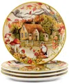 Certified International Woodland Critters Set Of 4 Dinner Plates In Micscellan