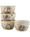 Certified International Woodland Critters Set Of 4 Ice Cream Bowls In Micscellan