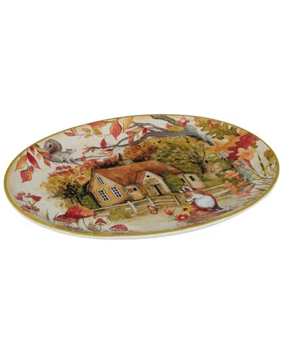 Certified International Woodland Critters Oval Platter In Multi