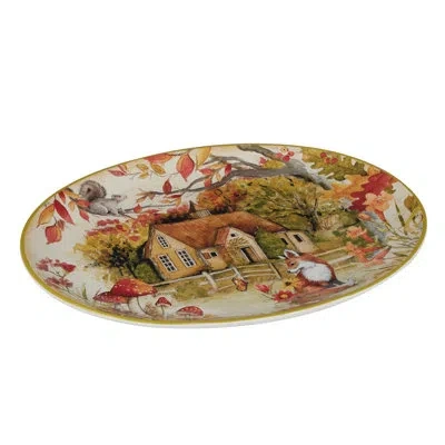 Certified International Woodland Critters Oval Platter In Multi