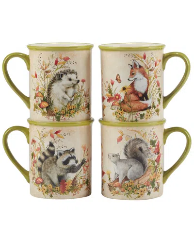 Certified International Woodland Critters Set Of 4 Mugs In Micscellan