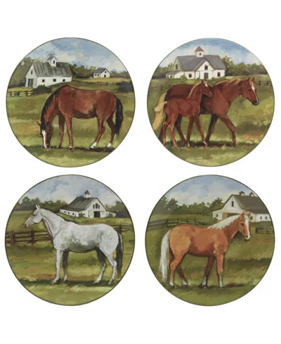 Certified International York Stables Set Of 4 Dinner Plate 10.5"