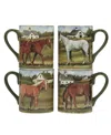 Certified International York Stables Set Of 4 Mug 14 Oz.