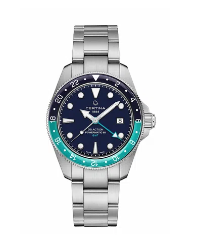 Certina Ds Action Gmt Watch, 41mm In Silver