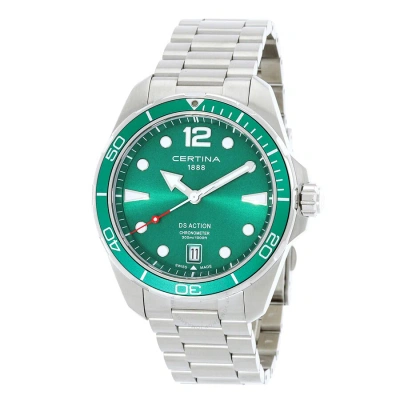 Certina Ds Action Quartz Green Dial Men's Watch C0324511109700 In White