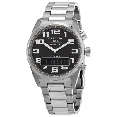 Certina Ds Multi-8 Alarm Quartz Analog-digital Men's Watch C0204194408201 In Black / Digital / Grey