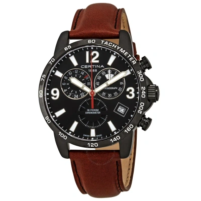 Certina Ds Podium Chronograph Black Dial Men's Watch C034.654.36.057.00 In Black / Brown