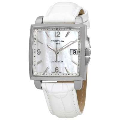 Certina Ds Podium Quartz White Mother Of Pearl Dial Ladies Watch C0013101611700 In Mop / Mother Of Pearl / White