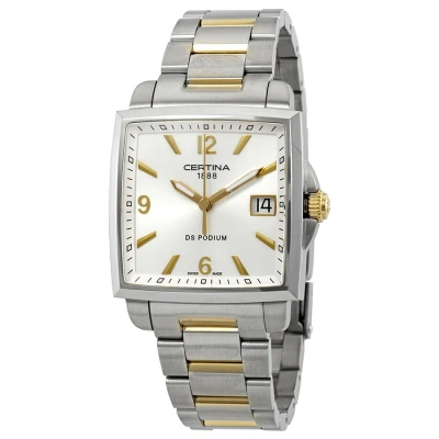 Certina Ds Podium Silver Dial Ladies Watch C001.310.22.037.00 In Gold / Gold Tone / Silver / Yellow