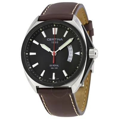 Certina Ds Royal Black Dial Men's Brown Leather Watch C010.410.16.051.00