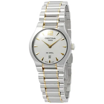 Certina Ds Spel Lady Round White Mother Of Pearl Dial Ladies Watch C012.209.22.037.00 In Two Tone  / Gold Tone / Mother Of Pearl / White / Yellow