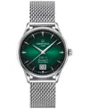 Certina Men's Swiss Automatic Ds-1 Big Date Stainless Steel Mesh Bracelet Watch 41mm In Green