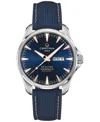 CERTINA MEN'S SWISS AUTOMATIC DS ACTION DAY-DATE POWERMATIC 80 BLUE SYNTHETIC STRAP WATCH 41MM