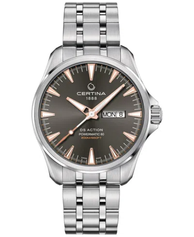 Certina Men's Swiss Automatic Ds Action Day-date Powermatic 80 Stainless Steel Bracelet Watch 41mm In No Color