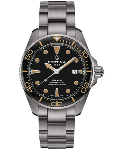 Certina Men's Swiss Automatic Ds Action Diver Stainless Bracelet Watch 43mm In Black