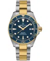 Certina Men's Swiss Automatic Ds Action Diver Two-tone Stainless Steel Bracelet Watch 43mm In Blue