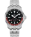 Certina Men's Swiss Automatic Ds Action Gmt Stainless Steel Bracelet Watch 43mm In Black