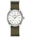 Certina Men's Swiss Automatic Ds Green Synthetic Strap Watch 41mm In White
