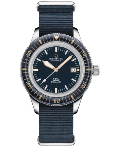 Certina Men's Swiss Automatic Ds Ph200m Blue Synthetic Strap Watch 43mm