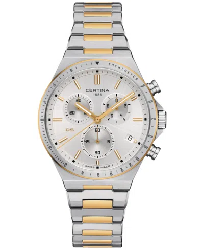 Certina Men's Swiss Chronograph Ds-7 Two-tone Stainless Steel Bracelet Watch 41mm In Multi