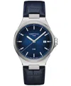 Certina Men's Swiss Ds-7 Blue Leather Strap Watch 39mm
