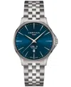 Certina Men's Swiss Ds-8 Silver-tone Titanium Bracelet Watch 40mm In Blue