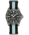 Certina Women's Swiss Automatic Ds Action Diver Black & Blue Stripe Synthetic Strap Watch 38mm In Anthracite