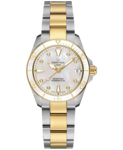 Certina Women's Swiss Automatic Ds Action Lady Diamond Accent Two-tone Stainless Steel Bracelet Watch 35mm In No Color