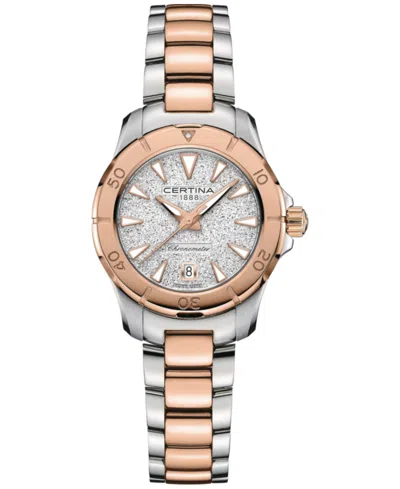 Certina Women's Swiss Ds Action Two-tone Stainless Steel Bracelet Watch 29mm In Silver