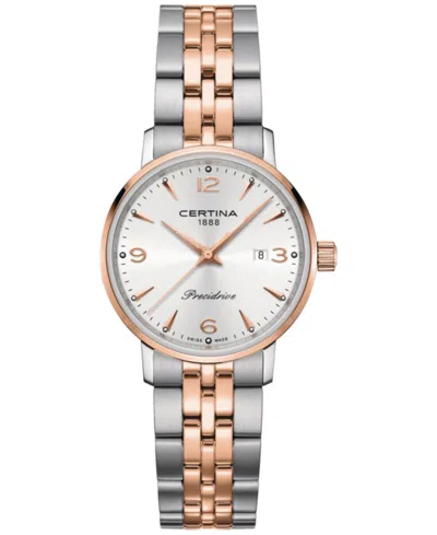 Certina Women's Swiss Ds Caimano Two-tone Stainless Steel Bracelet Watch 28mm In Silver