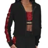 Certo Cropped Hoodie With Zipper In Black In Black