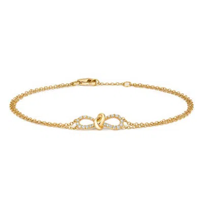 Cervin Blanc Women's Diamond Bow Bracelet In Gold