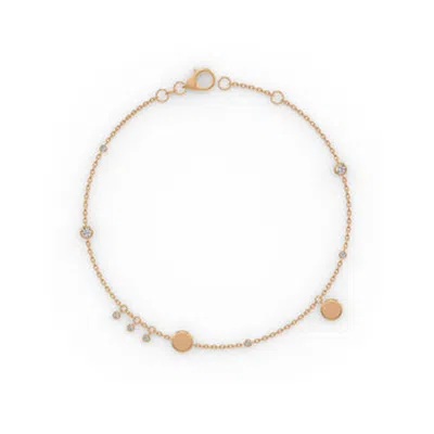 Cervin Blanc Women's Diamond Bracelet In Rose Gold Charm Disc On Chain